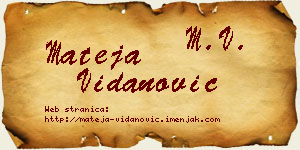Mateja Vidanović vizit kartica